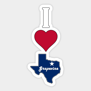 Vertical I Love Grapevine / I Heart Grapevine Lone Star State Texan Sticker